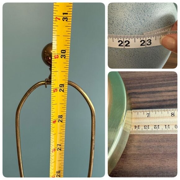 Vintage Ethan Allen Asian Blue Robins Egg & Gold Lamps 3 Way Set Of 2 EUC Works - Picture 8 of 10